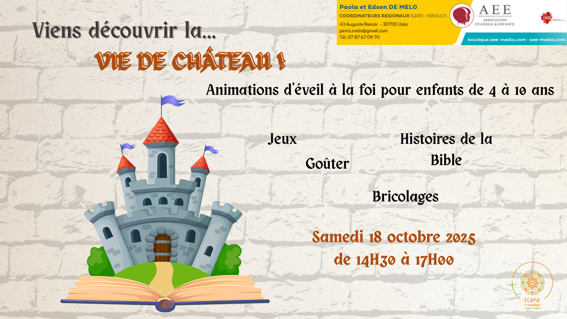 Animation d'éveil à la foi pour enfants de 4 à 10 ans